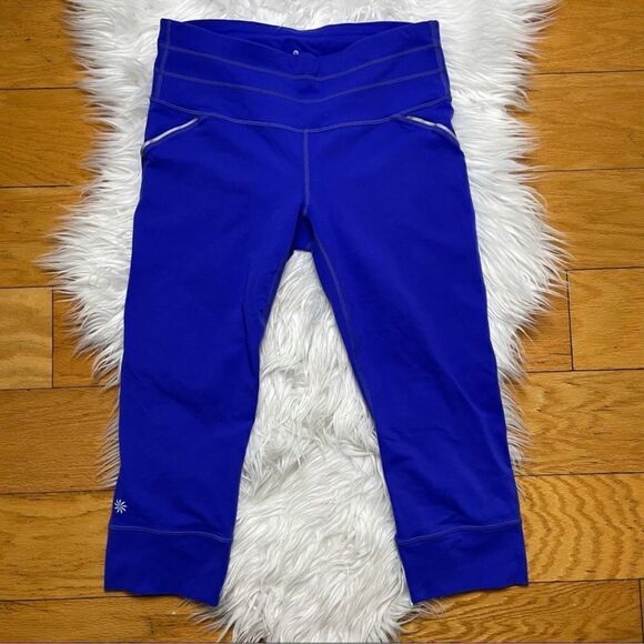 Athleta Relay Capri Crop Leggings Vent Reflective M - Picture 2 of 8